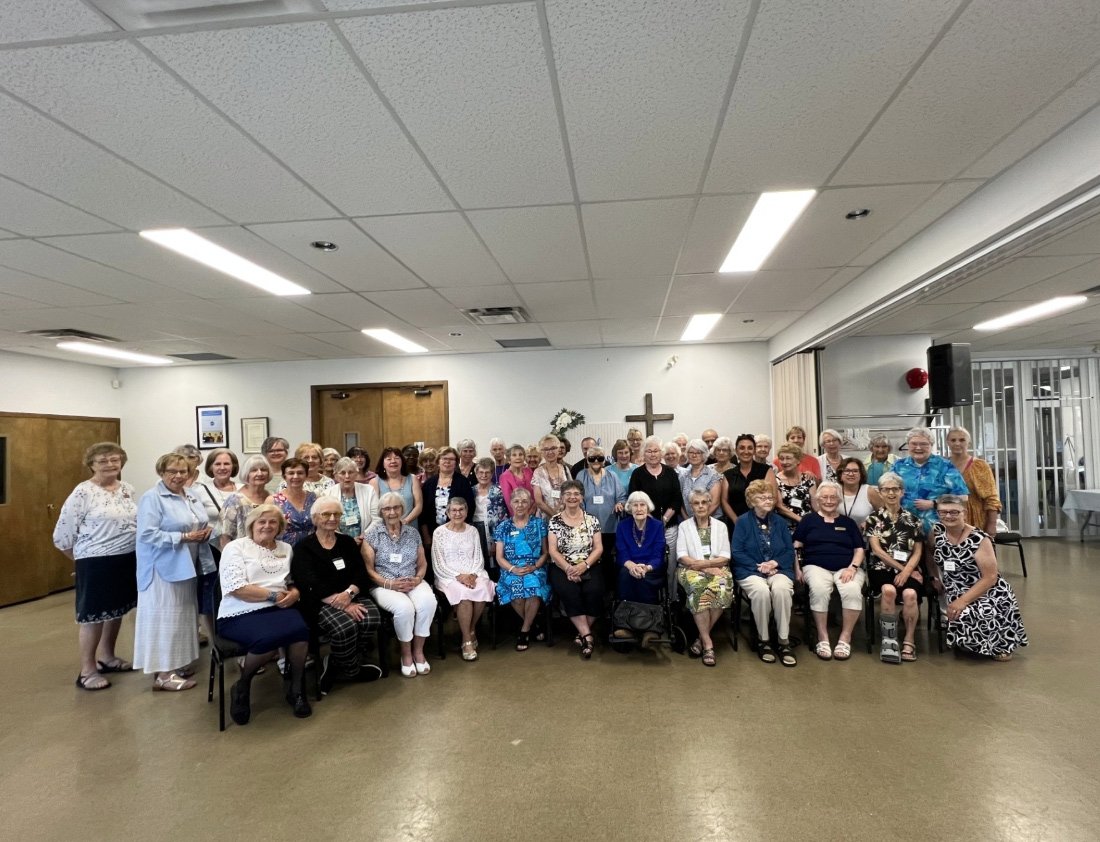 Members of the parish gathered in the hall